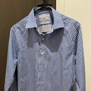 Charles Tyrwhitt Blue and White Stripe Shirt Slim